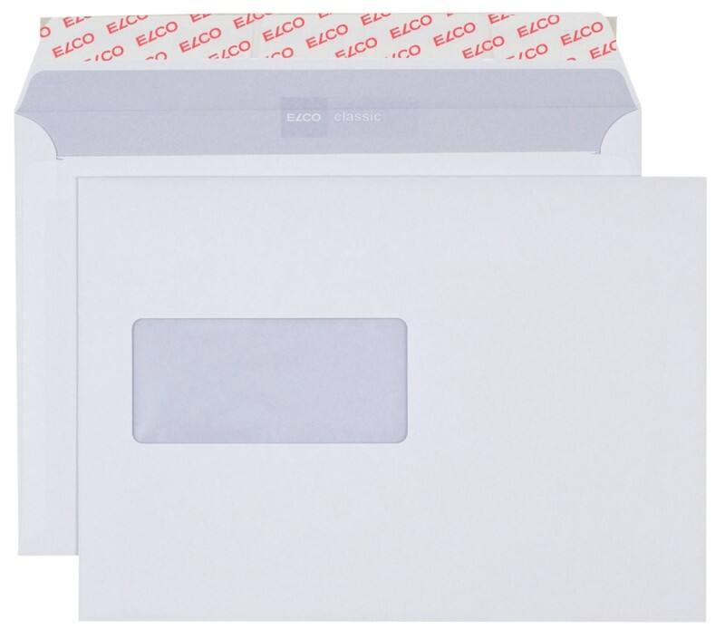 Enveloppes Elco C5 100 g/m² Blanc Avec Fenêtre À gauche Bande adhésive 500 Unités