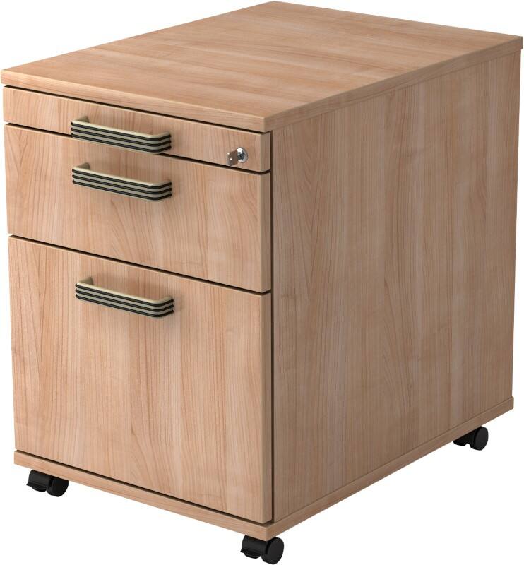 Hammerbacher Rollcontainer 2 Schübe abschließbar 428 x 580 x 590 mm Walnuss