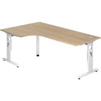 Bureau d'angle Hacmerbacher VOS82/E/W Chêne, Blanc 200 x 120 x 65 cm