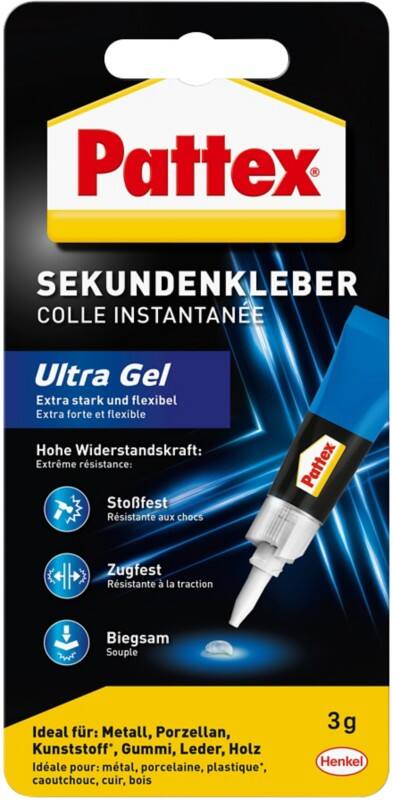 Pattex Ultra Gel Sekundenkleber Permanent Gel Transparent Gel 3 g