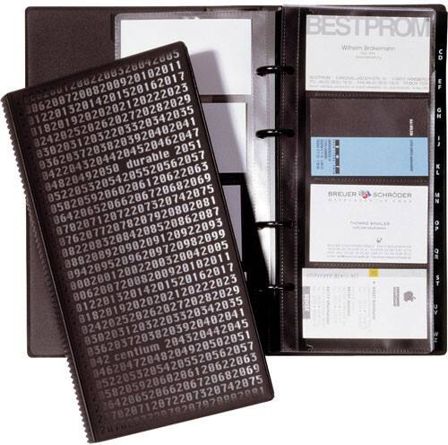 Album pour cartes de visite DURABLE A4 200 Cartes Noir