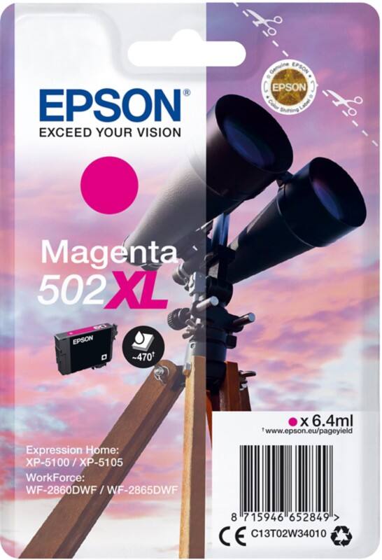 Epson 502XL Original Tintenpatrone C13T02W34010 Magenta