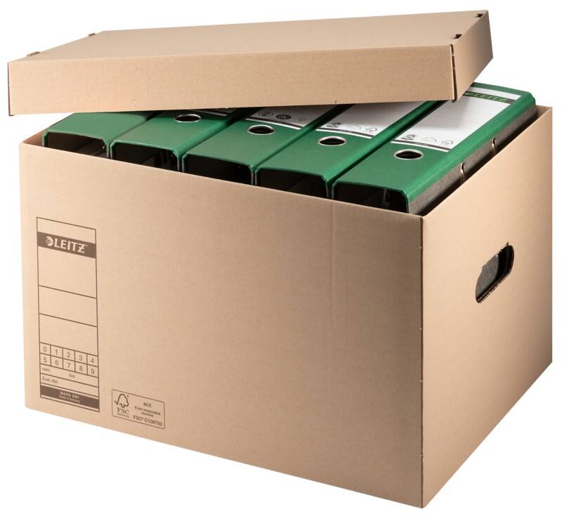 Leitz Premium Wellpappe Archivbox Naturbraun 330mm x 272mm x 435mm 10 Stück