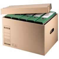 Boîtes d'archivage Leitz Premium 6081 avec couvercle format L brun du nature carton 34 x 45,5 x 27,5 cm 10 unités