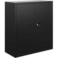 Armoire à portes battantes Bisley 1 étagère Verrouillable Acier 914 x 457 x 1016 mm Noir