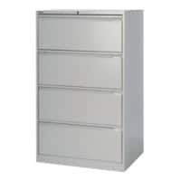 Armoire pour dossiers suspendus Bisley 4 tiroirs A4 Double Gris clair 1 321 x 800 x 622 mm