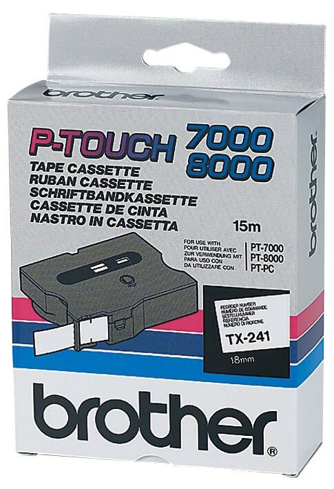 Brother TX Schriftband TX-241 Schwarz auf Weiss 18 mm x 15 m