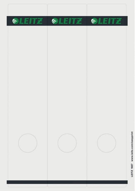 Leitz Rückenschilder 16870085 haftend A4 Grau 6,15 x 28,5 cm 25 Blatt à 3 Etiketten