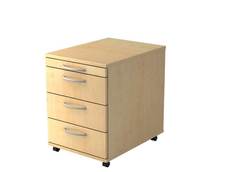 Module à tiroirs Hammerbacher 4 Tiroirs 428 x 580 x 590 mm Érable
