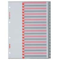 Kolma Register DIN A4 hoch Grau, Rot 20-teilig Perforiert Kunststoff 1 bis 20 20 Blatt