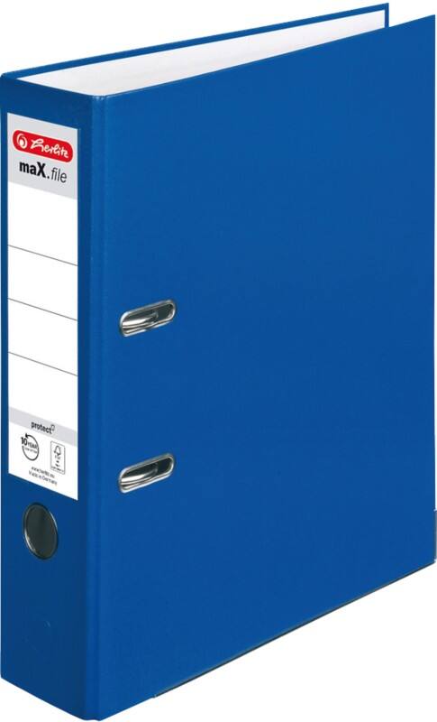 herlitz maX.file protect Breit Ordner A4 80 mm Blau 2 Ringe 5480405 Kunststoff Texturiert Hochformat