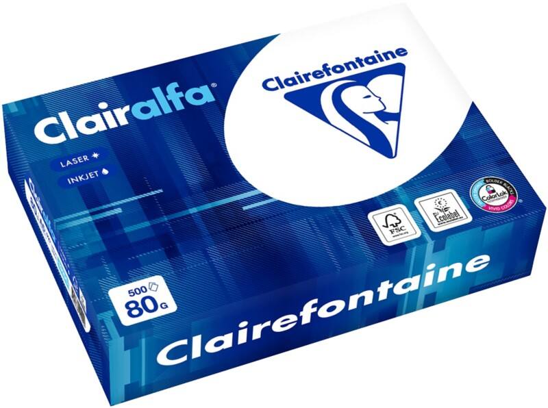 Papier imprimante Clairefontaine Clairalfa A5 Blanc 80 g/m² Lisse 500 feuilles