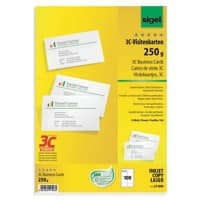 Cartes de visite Sigel 250 g/m² Blanc 10 Feuilles de 10 Unités