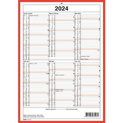 Simplex Jahresplaner A4 2023 6 Monate pro 1 Seite Hoch Weiss 2-sprachig (D/F) 21 x 29.7 cm