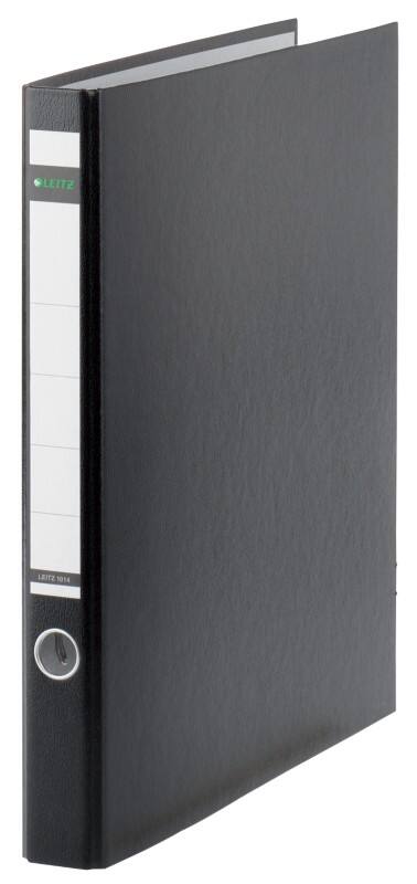 Classeur à anneaux Leitz 2 anneaux Carton recouvert de polypropylène A4 Noir Uni