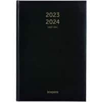 Agenda Brepols Bretime 2025 A5 1 Semaine sur 2 pages Noir