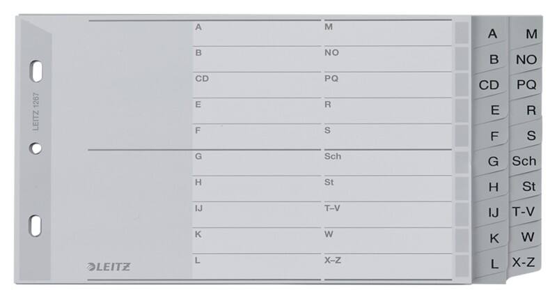 Intercalaires Leitz A5 extra larges landscape, 2 operations 20 intercalaires a - z