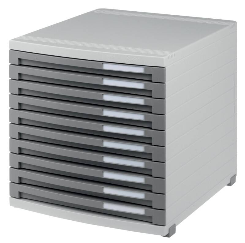Armoire à tiroirs HAN SUITE Plastique Gris, Gris clair 10 Tiroirs 30 x 38,2 x 30,7 cm B4