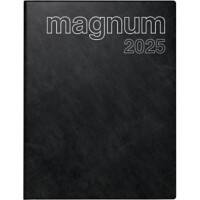 Agenda BRUNNEN Magnum 2025 1 Semaine sur 2 pages Papier, film mousse Noir Allemand