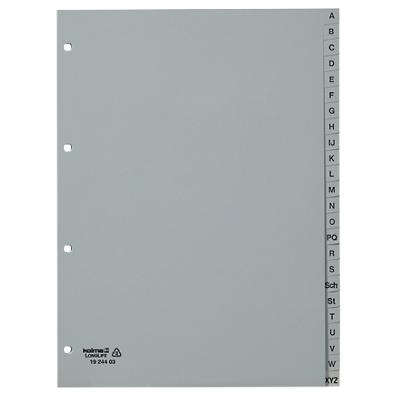Kolma Register DIN A4 hoch Grau 24-teilig Perforiert Kunststoff A - Z 24 Blatt
