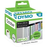 Dymo LW S0722480 / 99019 Authentic Ordner-Rückenschilder Selbstklebend Weiss 59 x 190 mm
