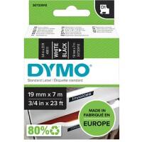 Dymo D1 S0720910 / 45811 Authentic Schriftband Selbstklebend Weisser Druck auf Schwarz 19 mm x 7m