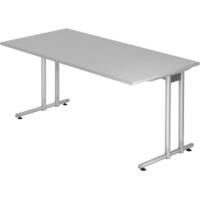 Bureau pied en C Hammerbacher Matrix Gris clair 1'600 x 800 x 720 mm