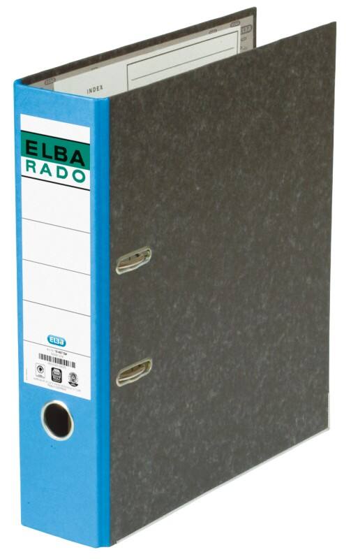 ELBA Rado Ordner Breit A4 80 mm Blau 2 Ringe Pappkarton Wolkenmarmor