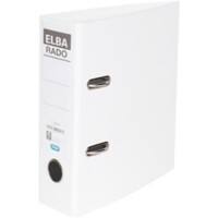 Classeur à levier ELBA Rado Plast A5 75 mm Blanc 2 anneaux 100022642 Carton, PP (Polypropylène) Portrait