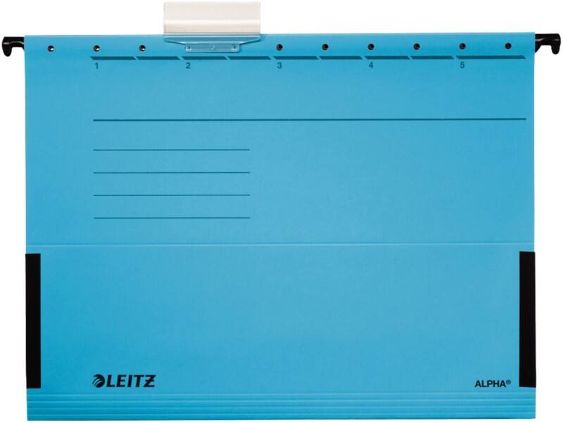 Dossiers suspendus Leitz Alpha 1986 A4 Base en V 275 g/m² Carton 100 % recyclé Bleu 15 mm 5 Unités