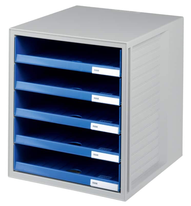 Tiroir HAN Plastique Bleu 5 Tiroirs 27,5 x 33 x 32 cm A4
