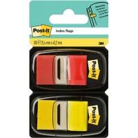 Post-it Haftmarker Rechteckig 2,54 x 4,32 cm Gelb, Rot 2 Stück à 50 Blatt