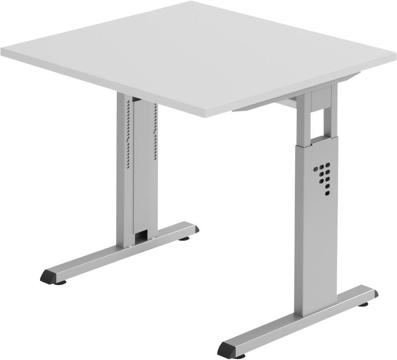 Bureau Hammerbacher Matrix Hauteur ajustable Carré C-Pied 800 (l) x 800 (p) x 850 (h) mm Aggloméré, Aluminium, Bois, Plastique