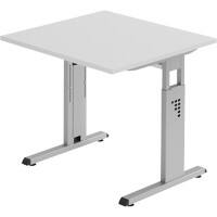 Bureau pied en C Hammerbacher Matrix Gris clair 800 x 800 x 850 x 68 - 85 mm