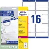 AVERY Zweckform Abziehhilfe QuickPEEL,ultragrip Adressetiketten L7162-40 Selbsthaftend A4 Weiss 99,1 x 33,9 mm 16 Blatt à 40 Etiketten