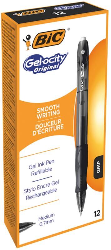 Roller encre gel BIC 829157 Noir 12 Unités