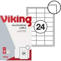 Viking 61330 Universaletiketten selbstklebend 64,6 x 33,8 mm Weiss 2400 Etiketten 100 Blatt mit 24 Etiketten