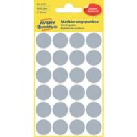 Pastilles autocollantes AVERY Zweckform 3171 Gris Rond Ø 18 mm 4 Feuilles de 24 Étiquettes