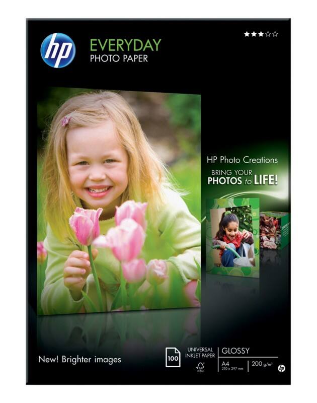 HP Inkjet Everyday Fotopapier Glänzend DIN A4 200 g/m² Weiß 100 Blatt