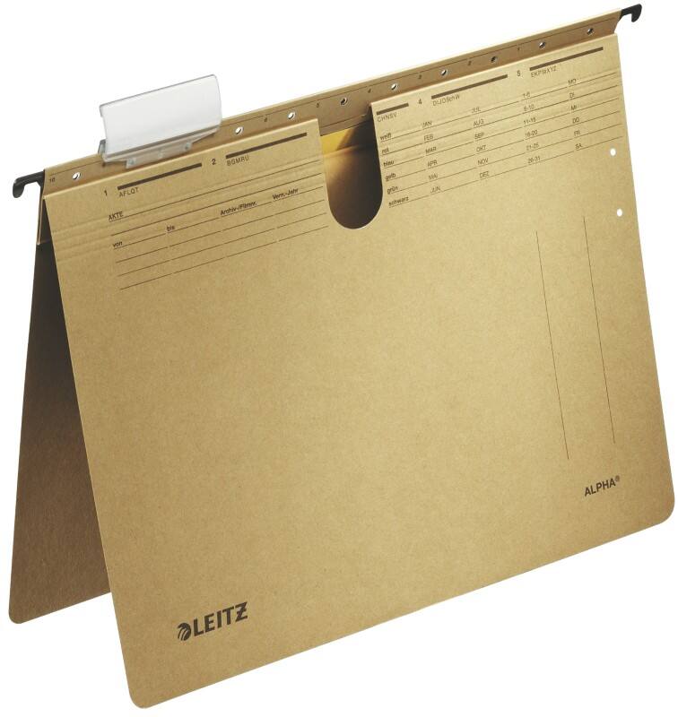 Dossiers suspendus Leitz Alpha Naturel Carton recyclé 25 Unités