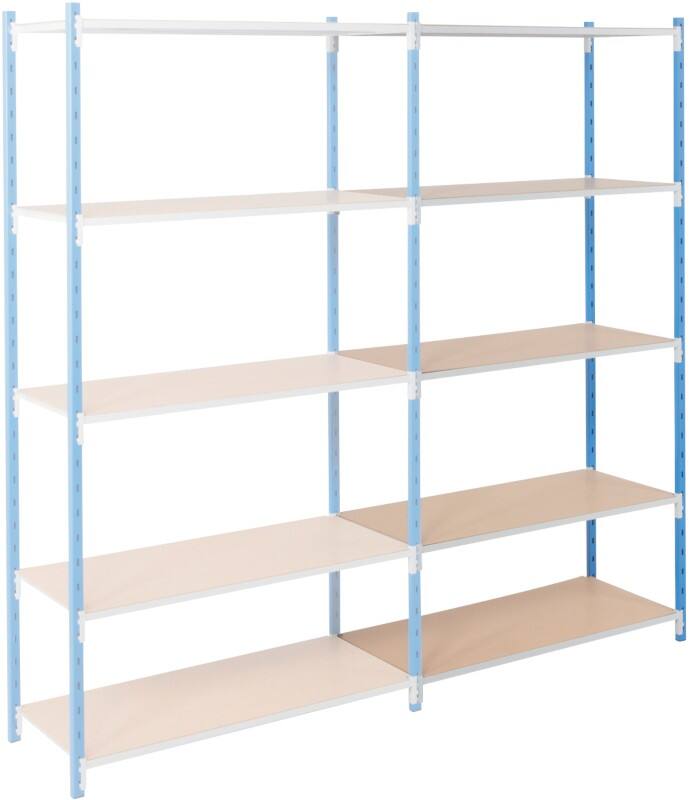 Rayonnage MANORGA 5 étagères Acier galvanisé 1000 x 600 x 2000 mm Bleu