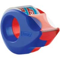 tesafilm Handabroller Mini Rot, Blau 1,9 cm mit Klebefilm Kristall- Klar