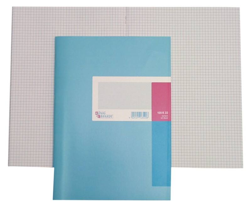 Carnet de notes König & Ebhardt A6 Bleu Couverture en carton Quadrillé 32 feuilles