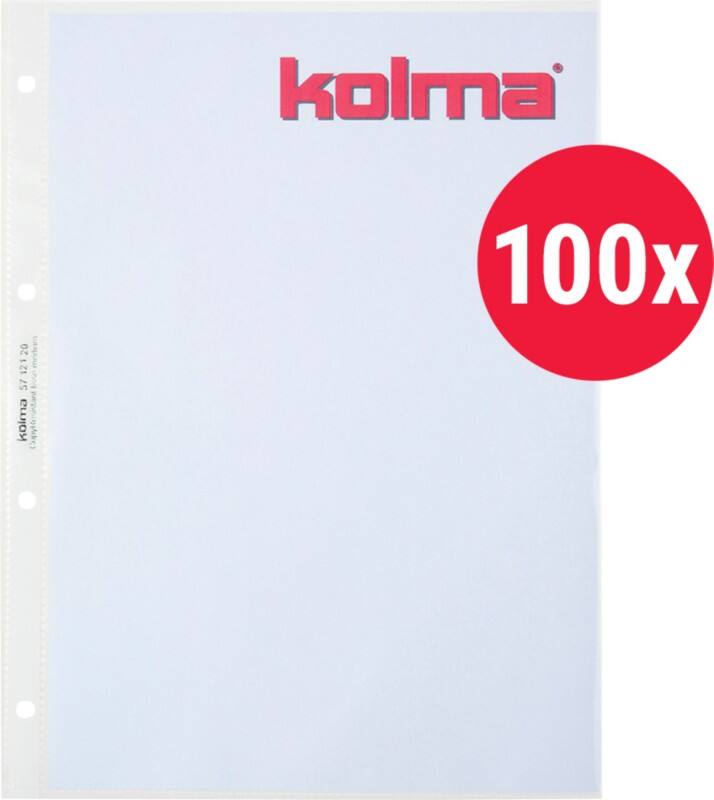 Kolma Lisse Light Prospekthüllen A4 Glasklar Transparent 80 Mikron PP (Polypropylen) Öffnung oben 4 Löcher 100 Stück