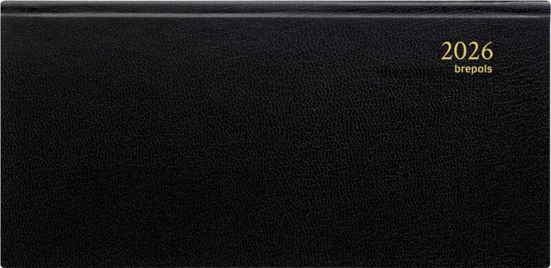Agenda de poche Brepols Breprint Lima 2026 1 Semaine sur 2 pages Allemand, Anglais, Français, Italien, Néerlandais, Espagnol Noir 0,074,1255,01,6,0