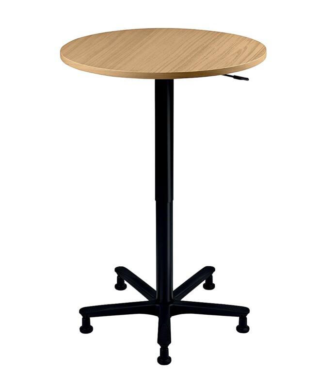 Table Hammerbacher VST Hauteur ajustable Forme libre Hêtre Piètement en métal 800 (L) x 800 (P) x 1140 (H) mm Aggloméré, Plastique, Aluminium
