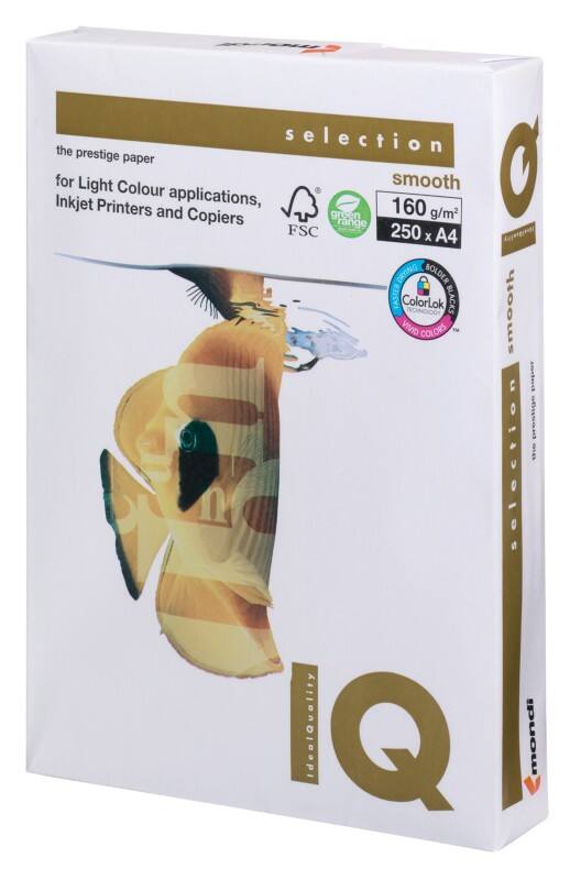 Papier IQ Selection Smooth A4 160 g/m² Mat Blanc 250 Feuilles