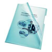 Bene Premium Sichthüllen 205000 DIN A4 Glasklar Blau PVC 150 Mikron 100 Stück