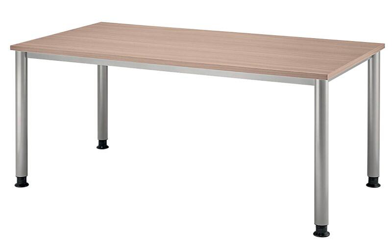 Hammerbacher Matrix Schreibtisch Rechteckig Walnuss 4 Füsse 1.600 (B) x 800 (T) x 760 (H) mm Aluminium, Holz, Kunststoff, Spanplatte