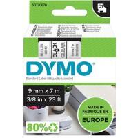 DYMO D1 Beschriftungsband Authentisch 40910 2027786 Selbsthaftend Schwarz auf Transparent 9 mm x 7 m